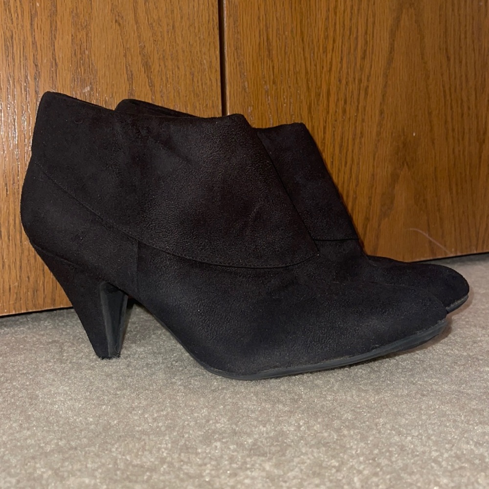 Black suede booties